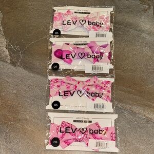 LEV baby bow Headwrap head band bundle of 4 pink - Jade- Evelyn- maeve - Eliana